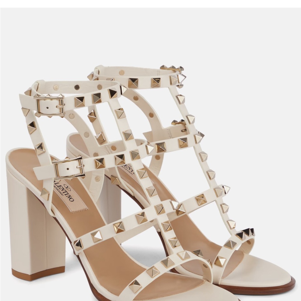 Valentino Women's Cream Studded Sandals